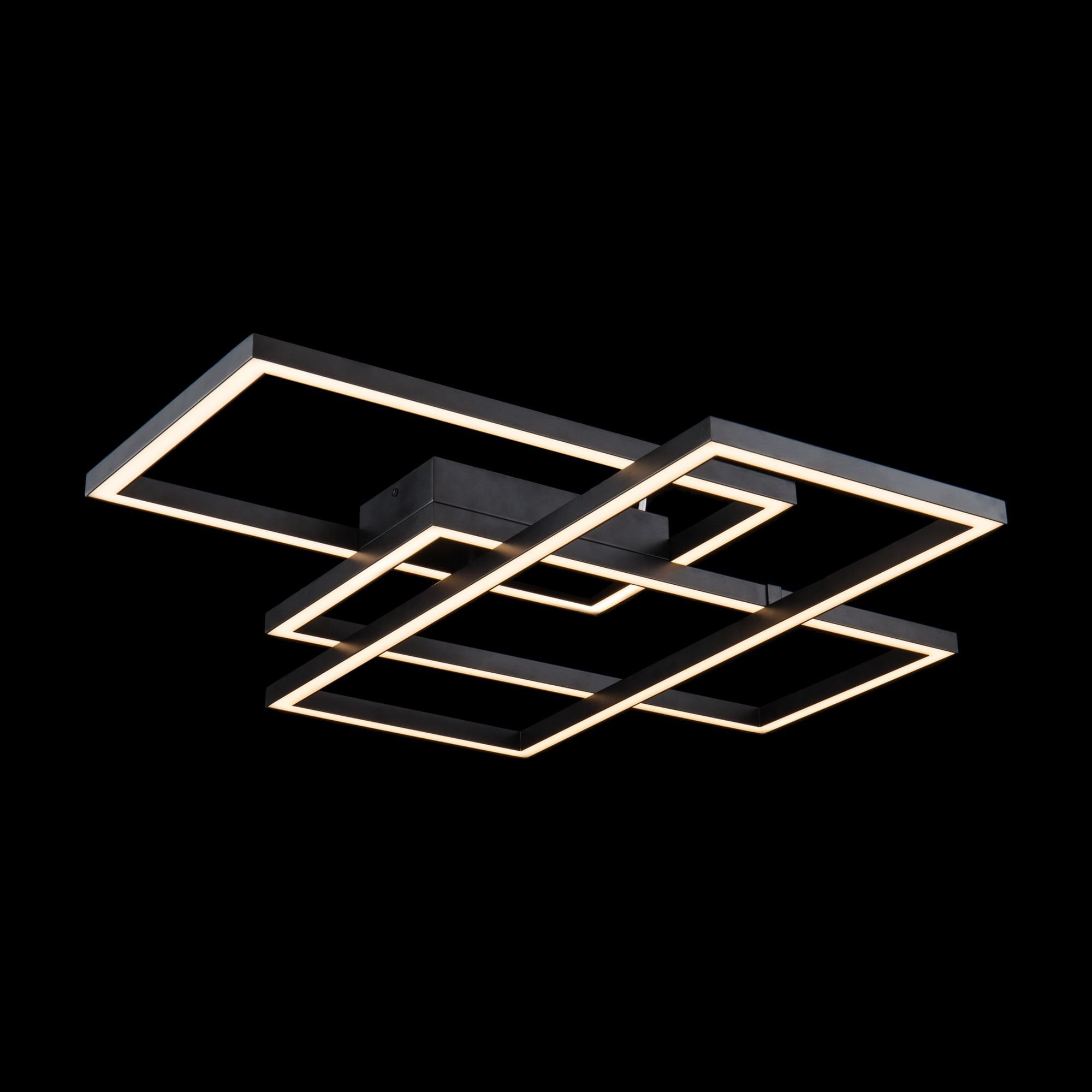 Line Black Modern Metal Rectangular Unique Design Ceiling Light 80W