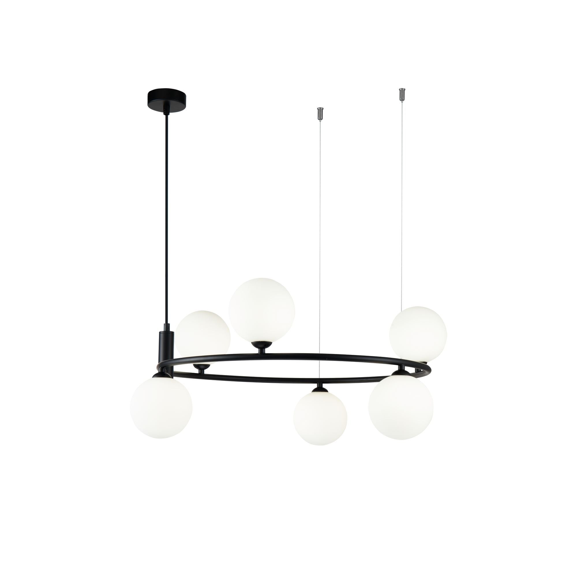 Ring Black Pendant Lamp 6 x 25W