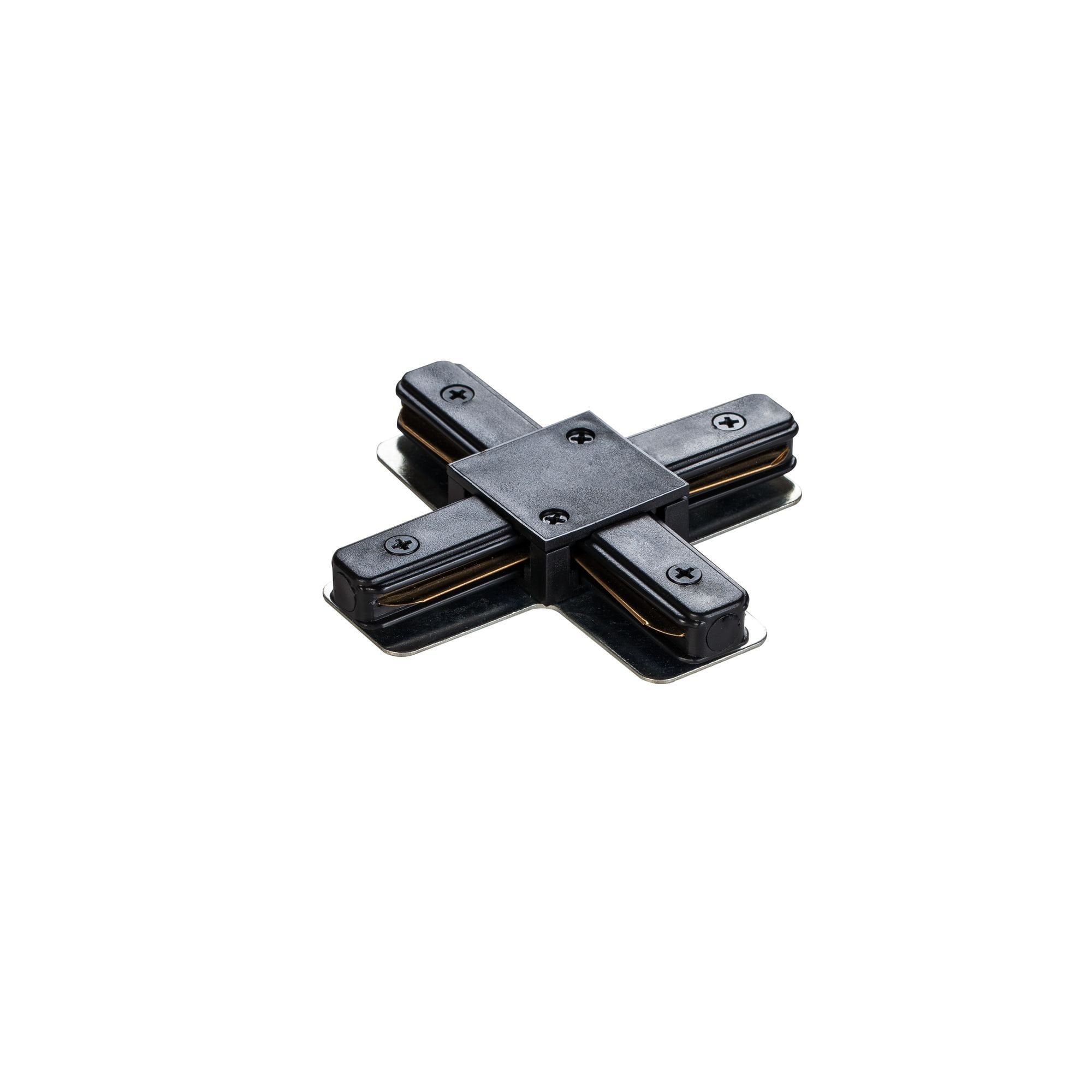 Track System X Shaped Connector - Black