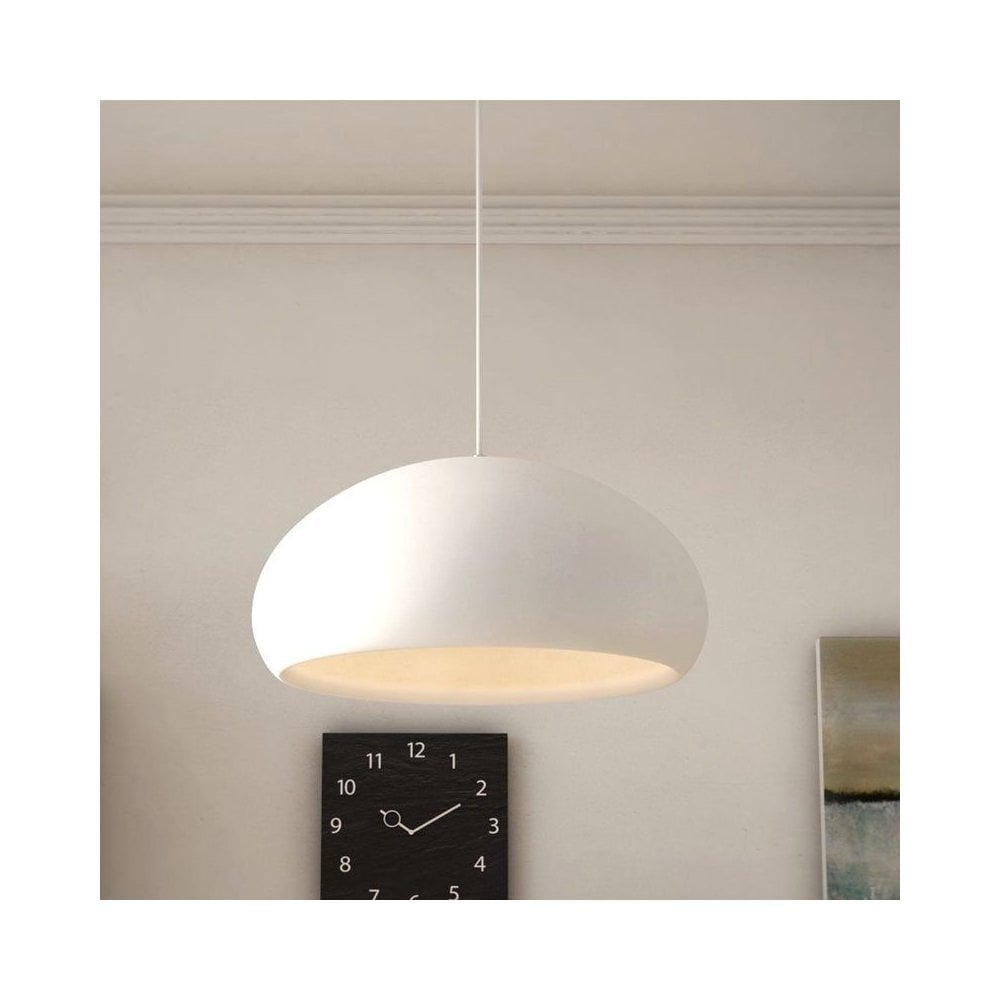 Herculean Modern White Rough Sand Dome Shade Ceiling Pendant Light Fitting