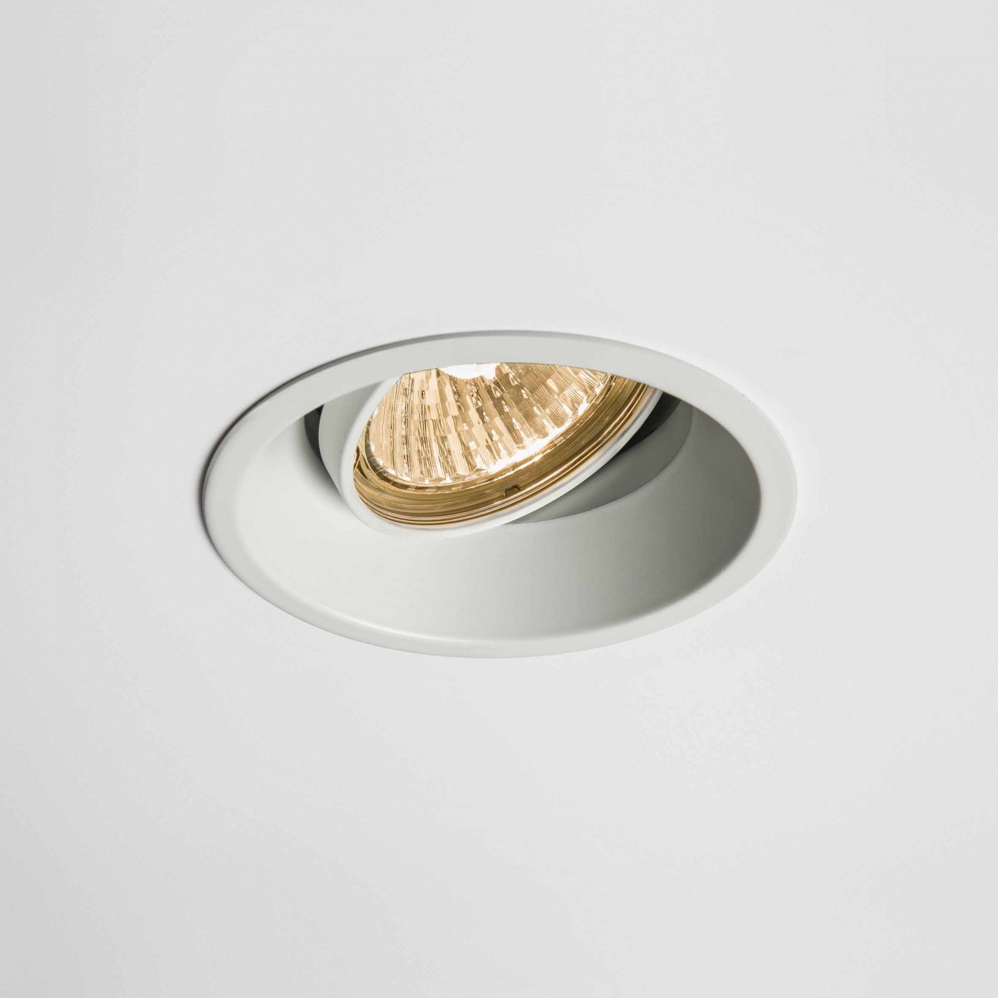 Minima GU10 Recessed Tilted Matt White Ceiling Slimline Downlight