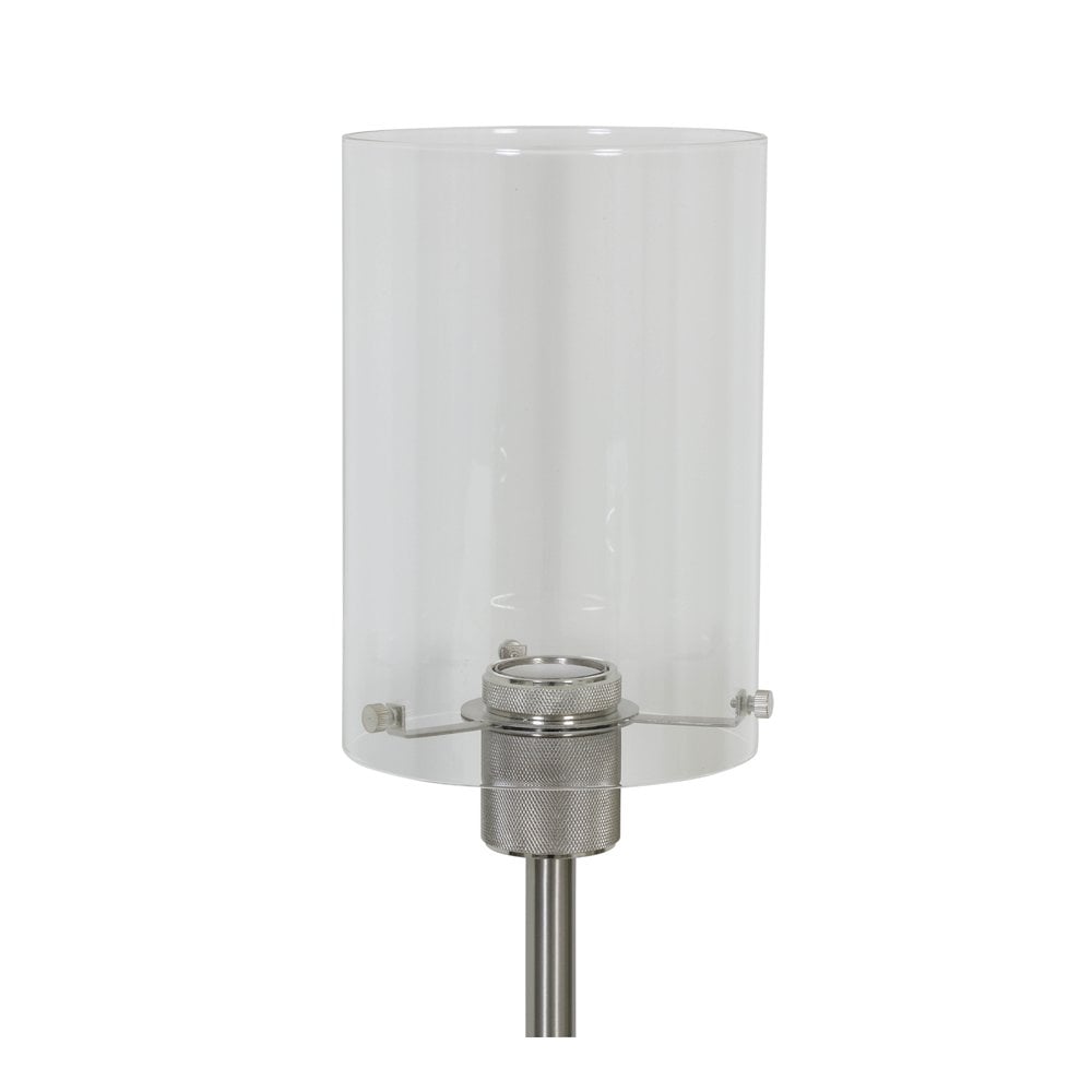 Vancouver Satin Nickel with Clear Glass Tube Table lamp