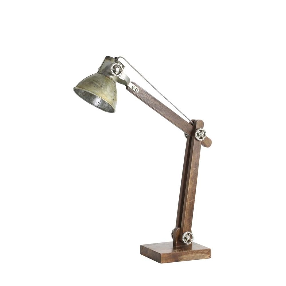 Desk lamp 58x18x55 cm EKERD wood brown with vintage silver