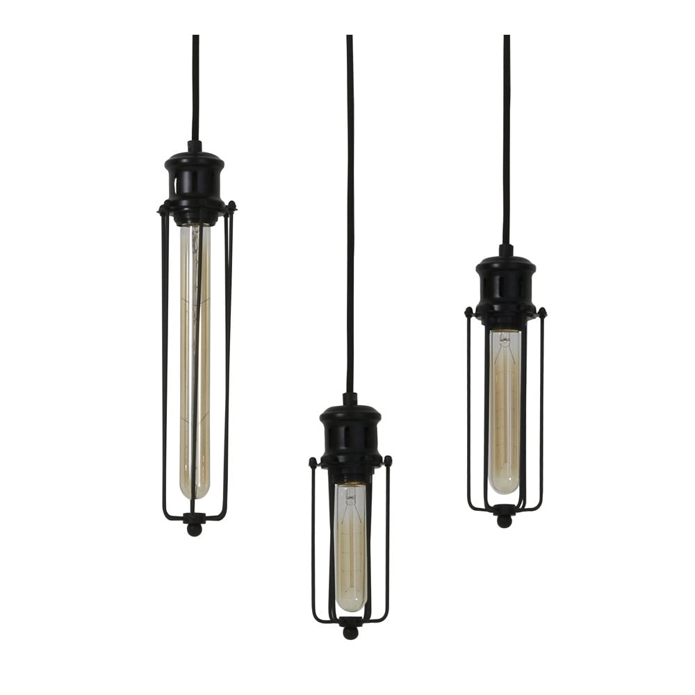 Hanging Pendant Lamp 9L 140x14x120cm Dagmar Black