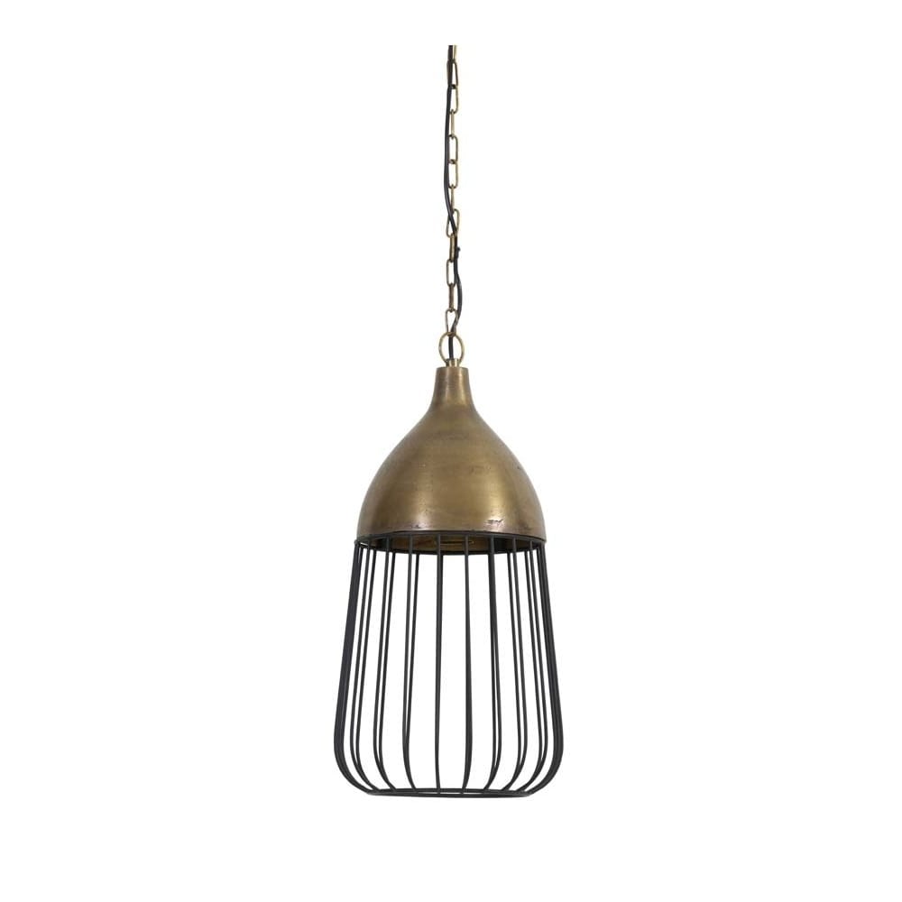 Hanging Pendant Lamp D24x48cm Undine Antique Bronze and Black