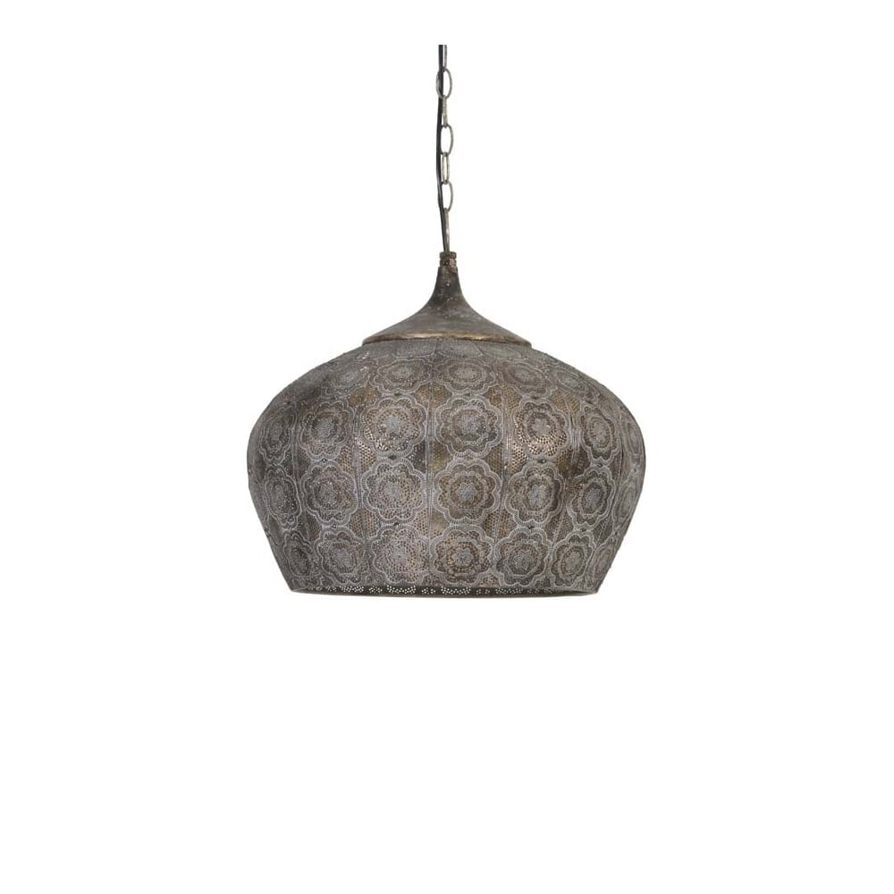 Hanging Pendant Lamp D43.5x40.5cm Emine Brown Gold