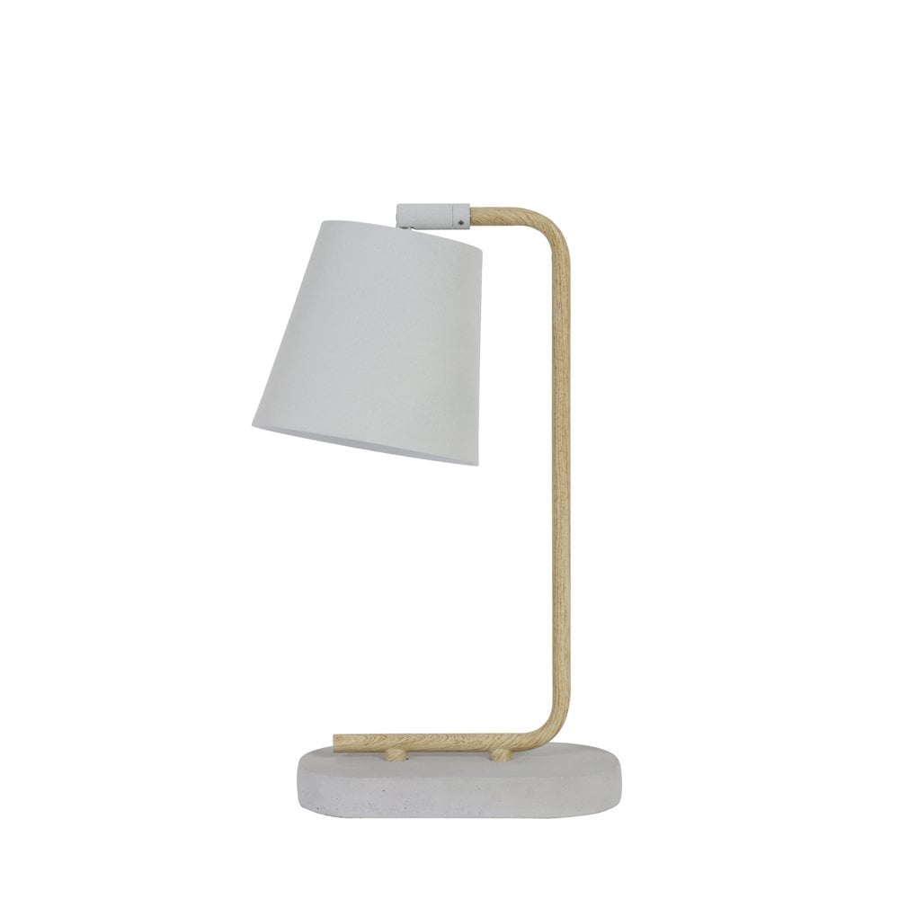 White Concrete and Wood Table lamp 25x14x45cm Salaun Lamp