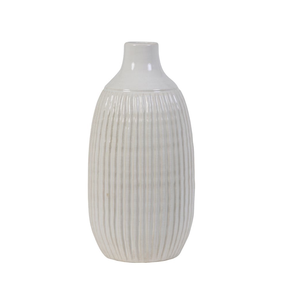 Vase Deco 17.5x36.5cm Salvada Ceramics White