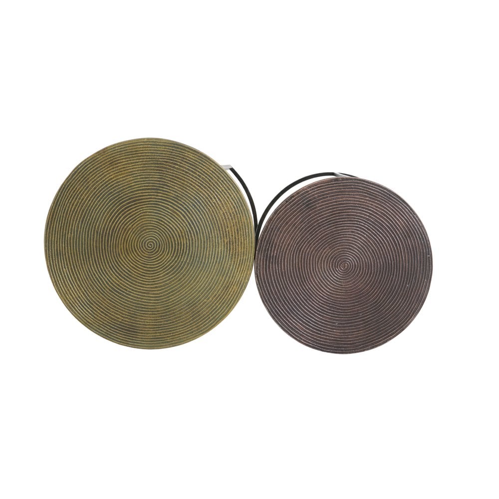 Side Table Set of 2 41x46 and 49x52cm Talca Antique Copper and Bronze Circ