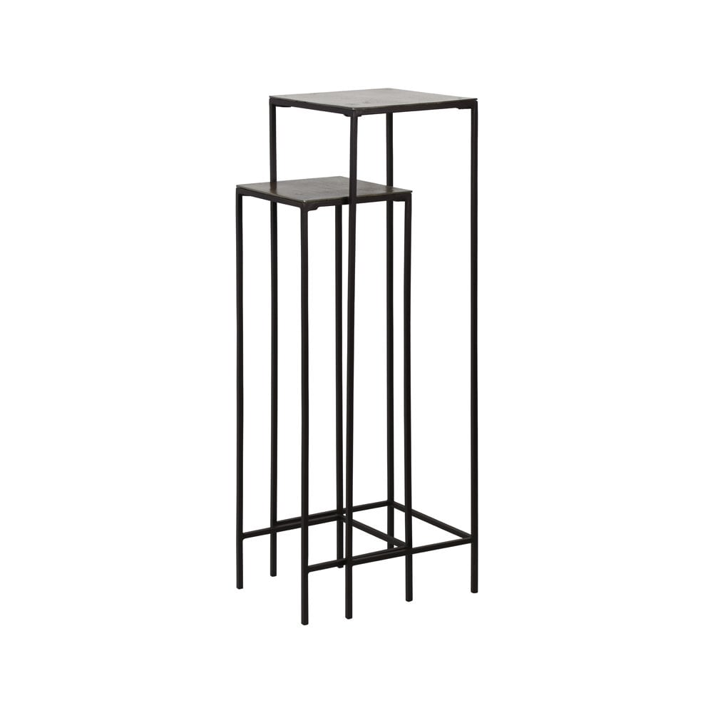 Side Table Set of 2 Max 30x30x120cm Hartsville Dark Brown Bronze