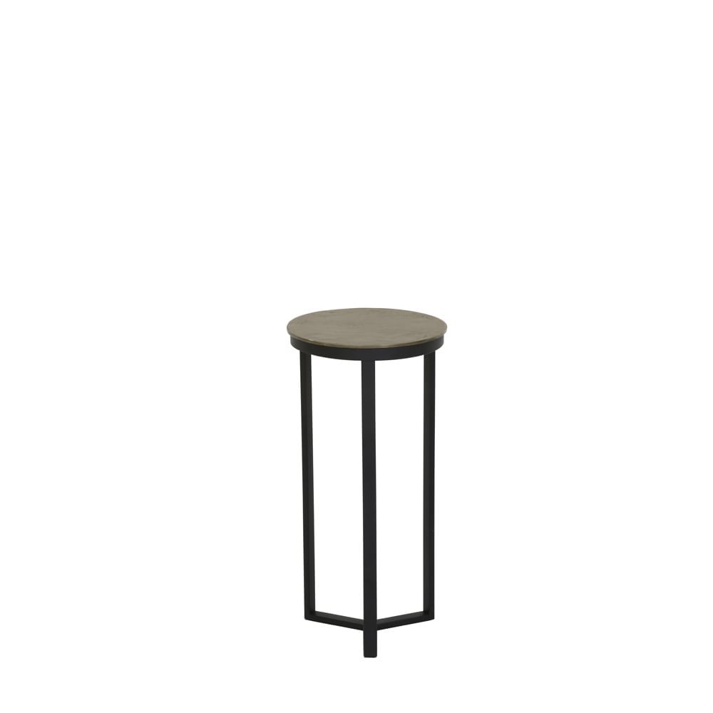 Side Table Pillar 30x60cm Retiro Black and Raw Antique Bronze