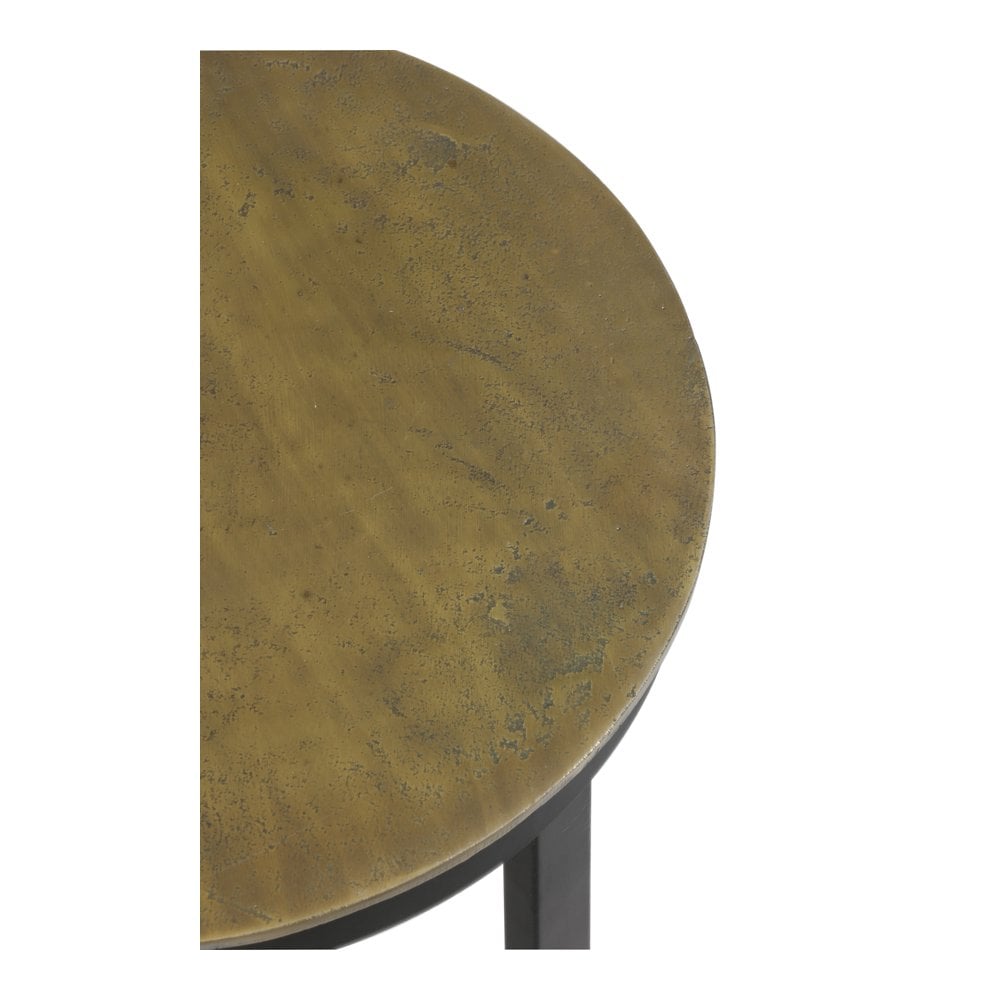 Side Table Pillar 30x60cm Retiro Black and Raw Antique Bronze