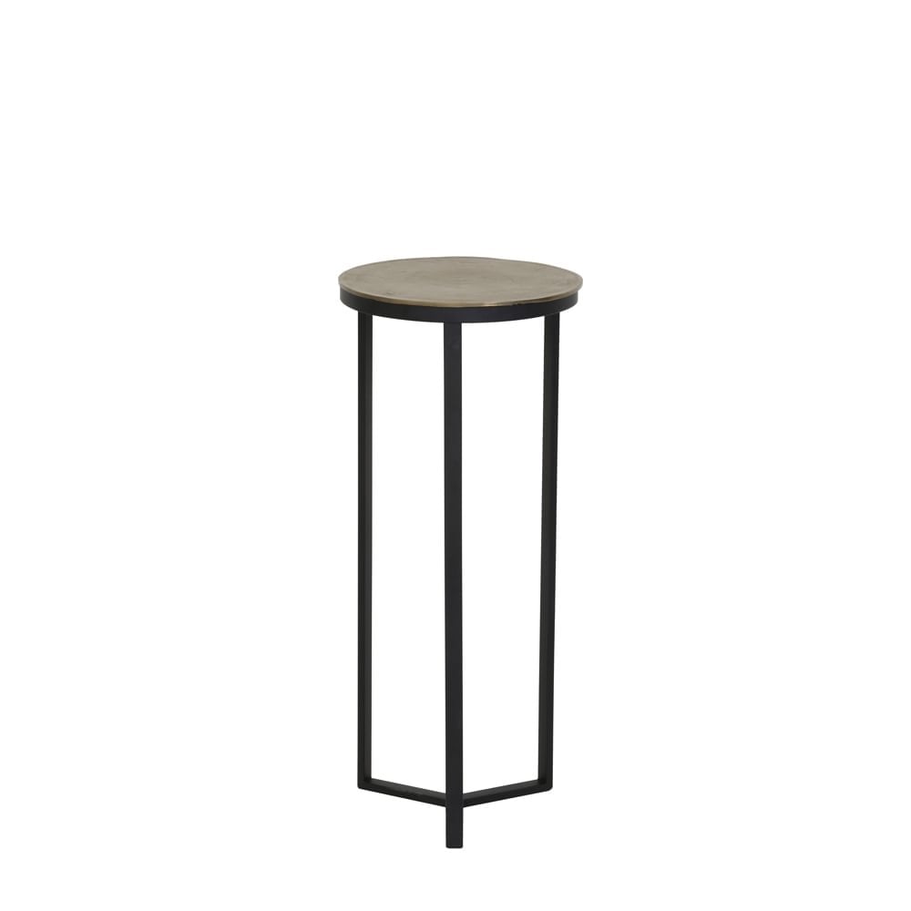 Side Table Pillar 35x80cm Retiro Black and Raw Antique Bronze