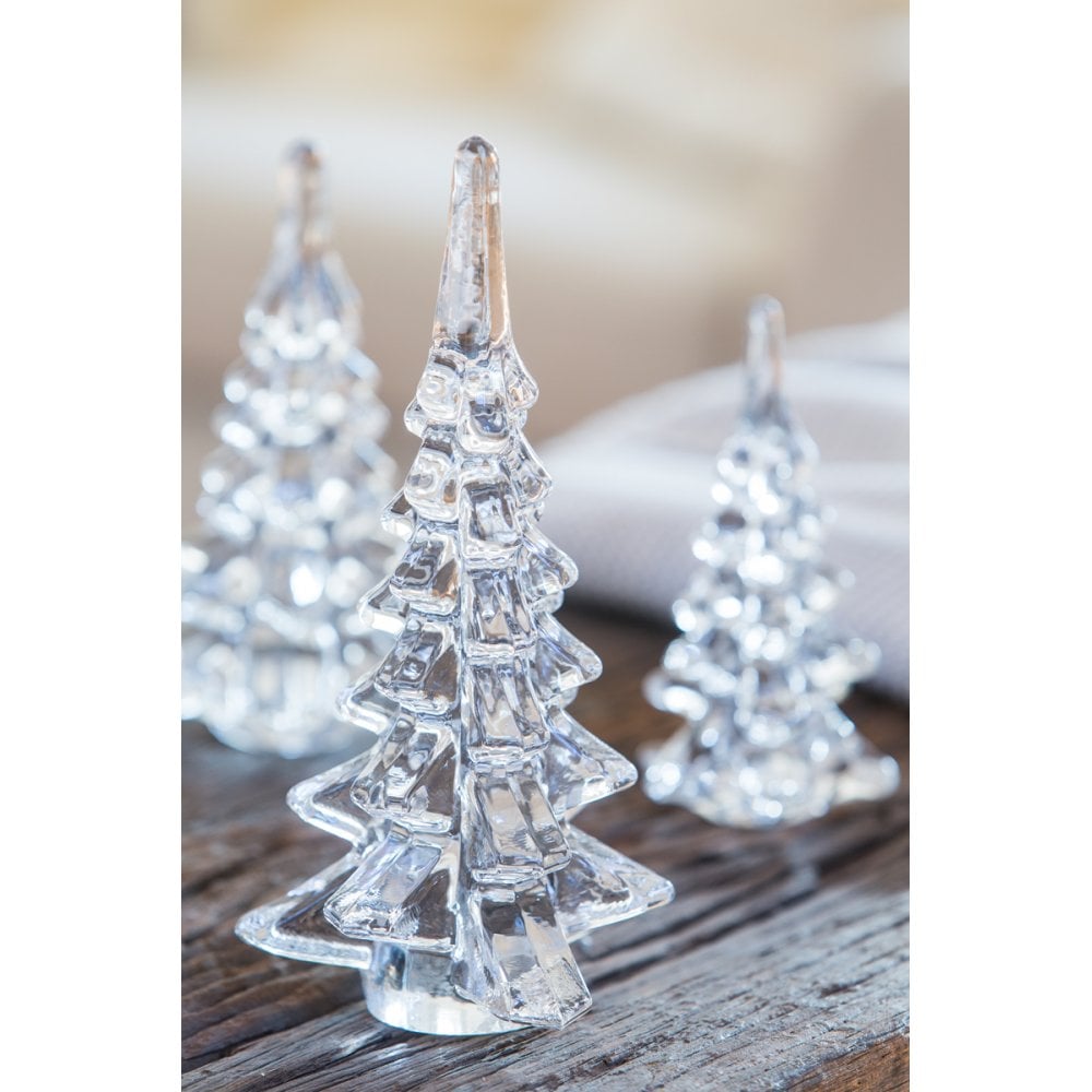 Ornament 12x25cm Christmas Tree Glass Clear