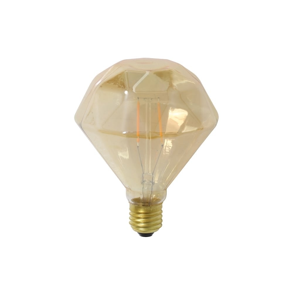 3W E27 LED Amber Diamond Style Light Bulb Ø10x11cm