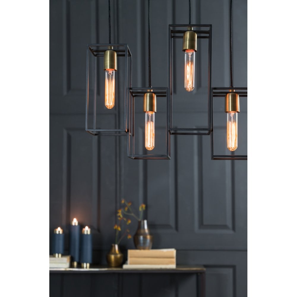 Hanging Lamp 60X15X130 Cm Divera Matted Black