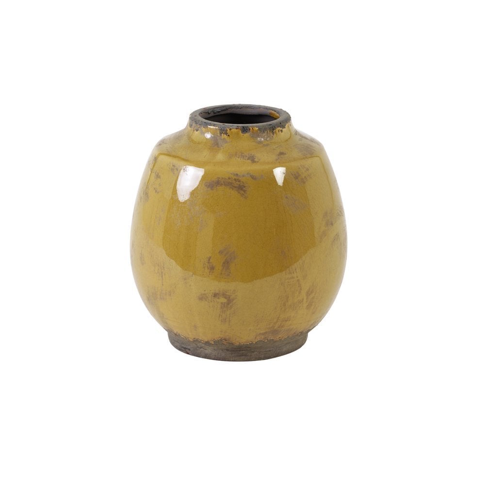 Vase Deco 16.5x17.5cm Sinabung Ocher Brown