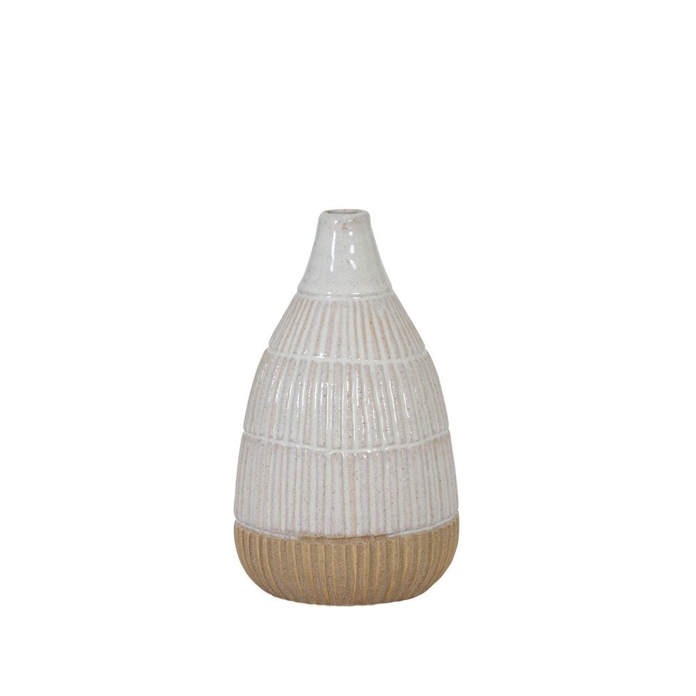 Vase Deco 15x25cm Peleda White-Brown