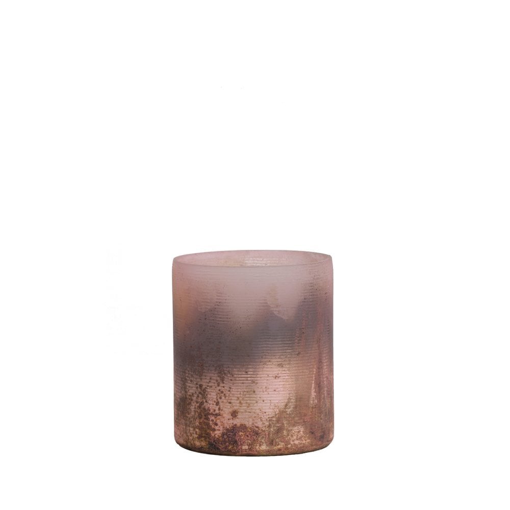 Tealight 8x9cm - Valerio Matted Pink-Half Black