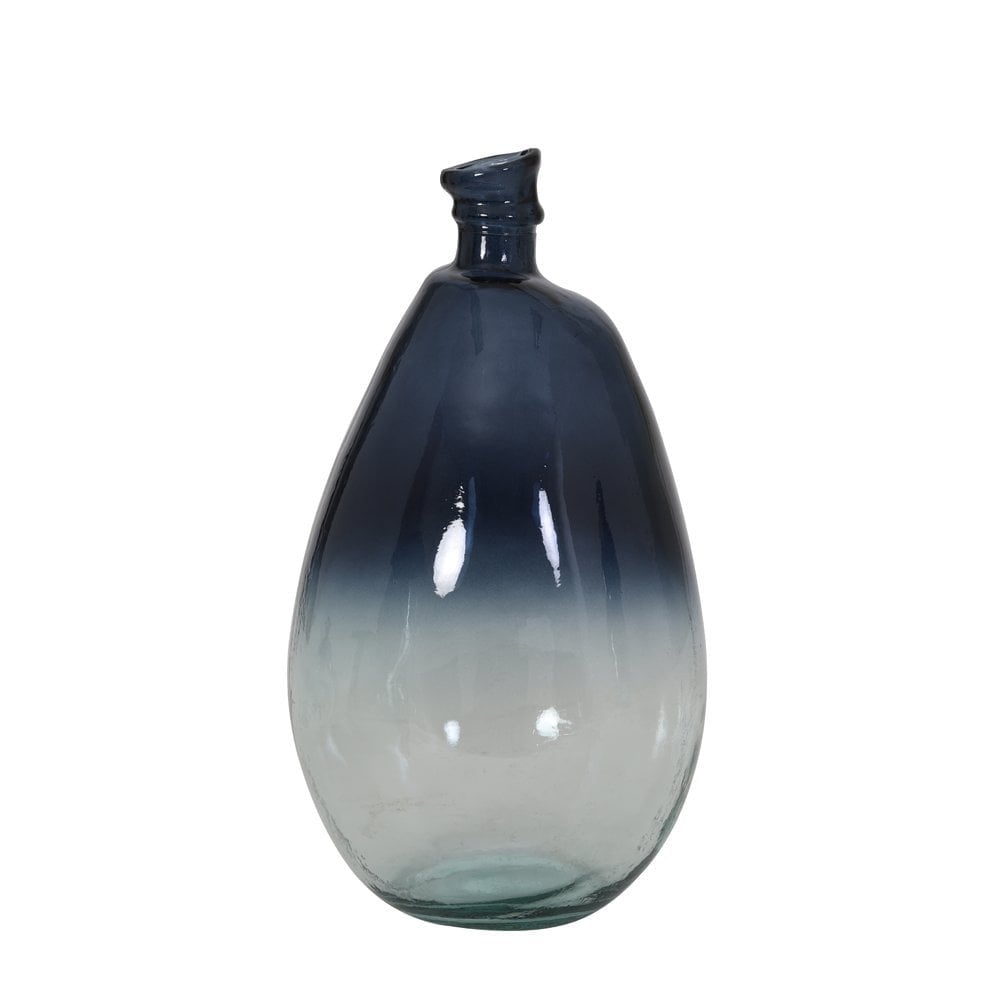 Vase 26x47cm Giorgio Glass Blue-Clear