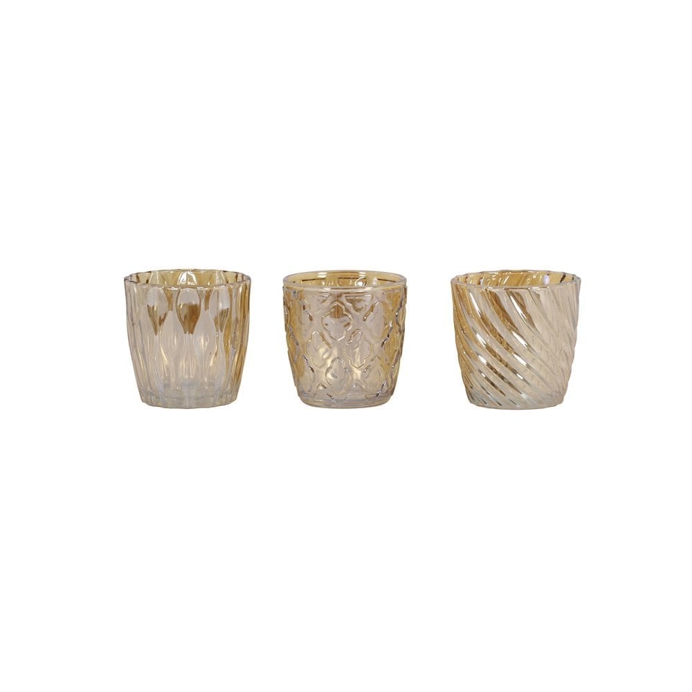 Tealight 3 Set 9x9cm - Vedene Amber