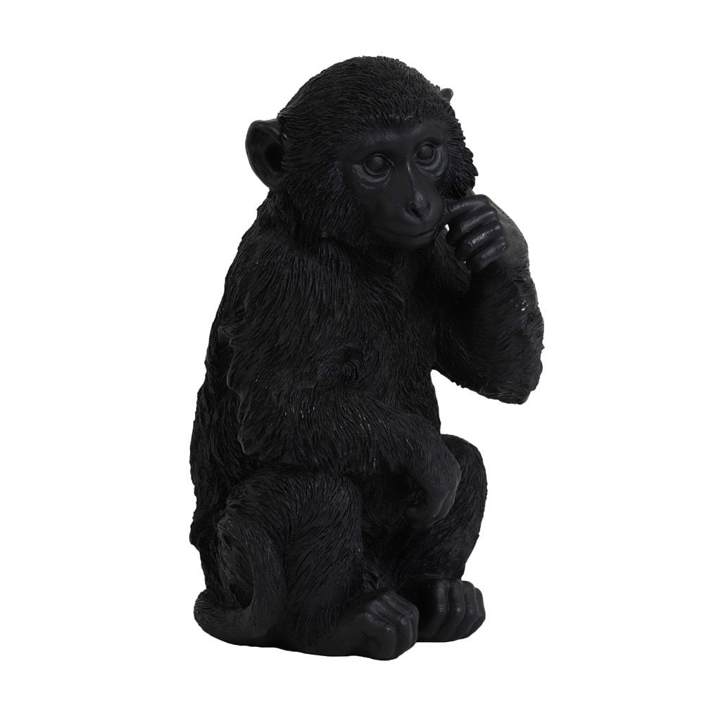 Ornament 16.5x15x30cm Monkey Black