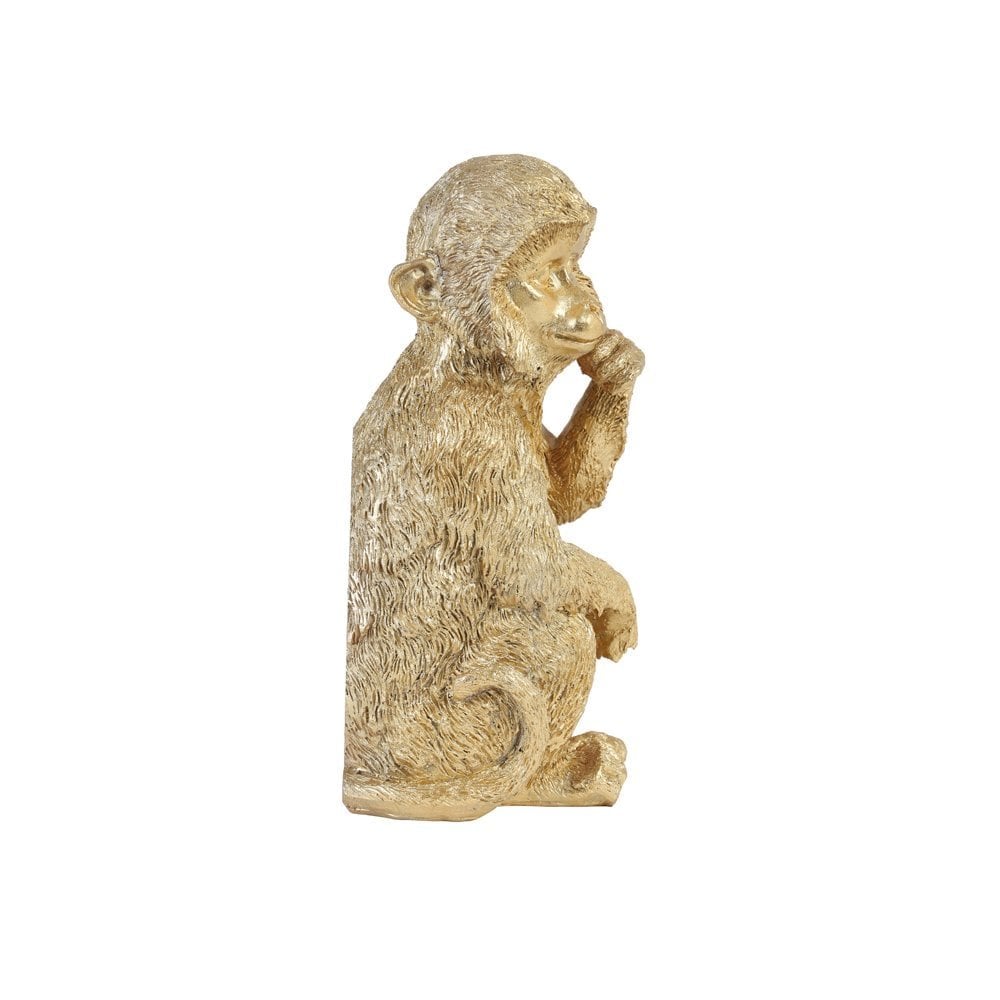 Wall Ornament 9.5x8.5x19.5cm Monkey Gold