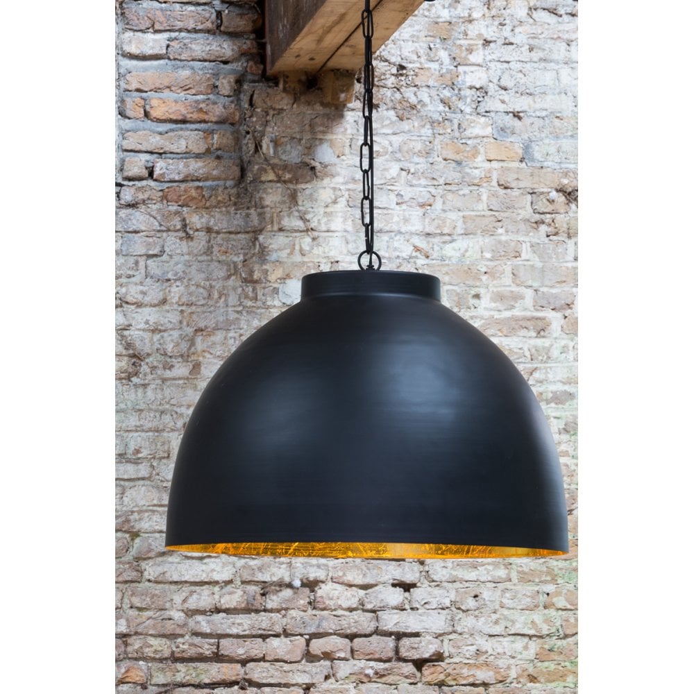 Hanging Pendant Lamp D60x42cm Kylie Extra Large Black Gold