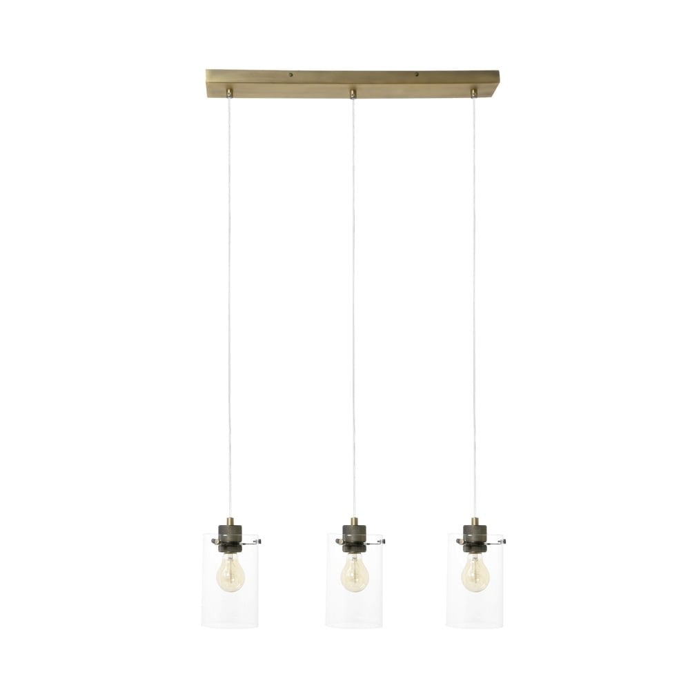 Hanging Pendant Lamp 3L 65x12x18.5cm Vancouver Ant.Bronz Glass