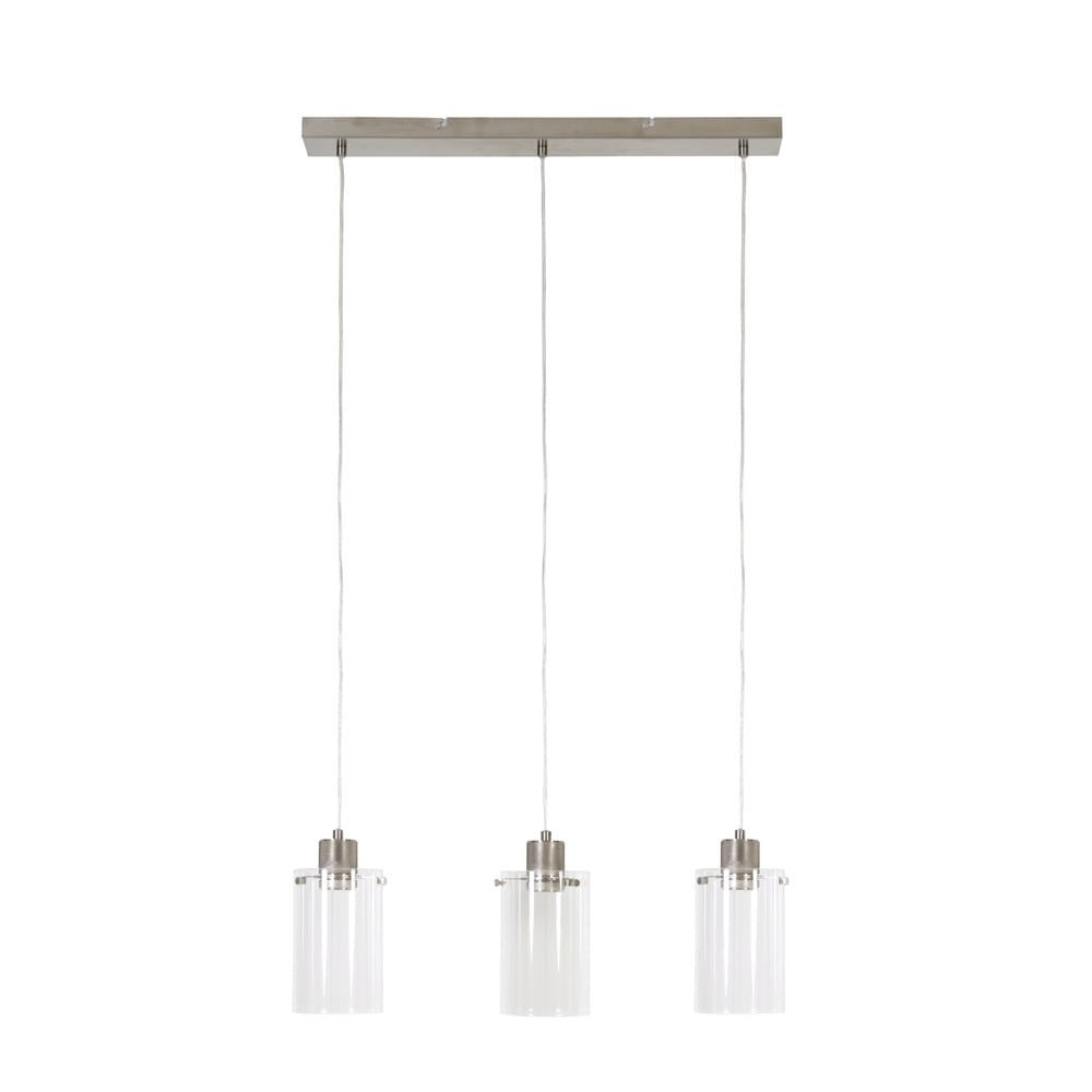 Hanging Pendant Lamp 3L 65x12x18.5cm Vancouver Nic. Sat. Glass