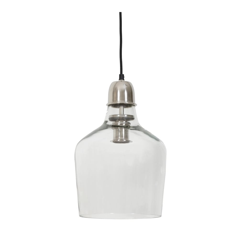 Hanging Pendant Lamp D23x37cm Sage Glass Nickel