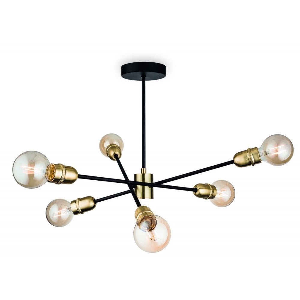 Artek Semi Flush Fitting, Black with Brushed Brass