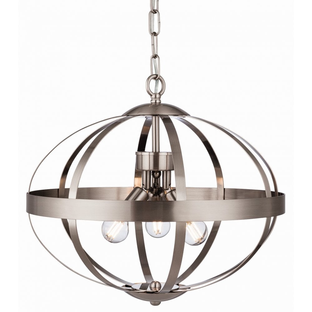 Flux Hanging Pendant Lamp Pendant, Brushed Steel