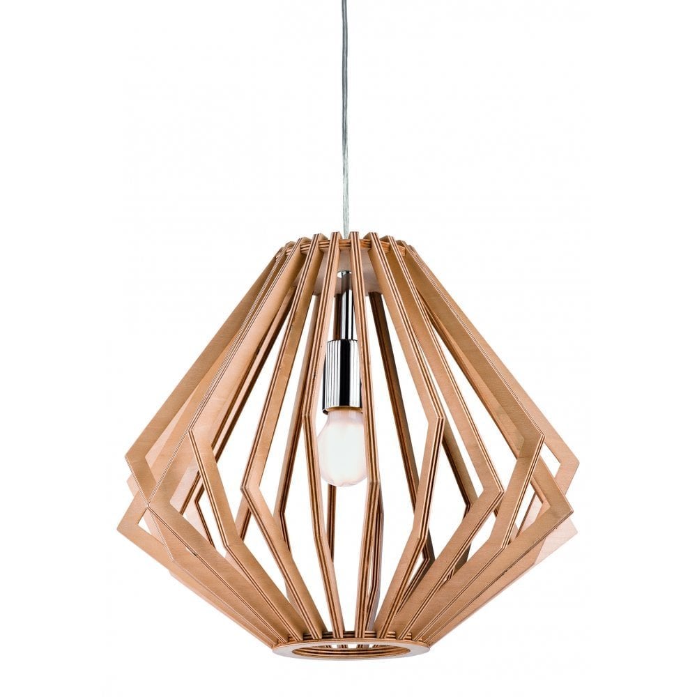 Bistro Hanging Ceiling Pendant Light, Natural Wood