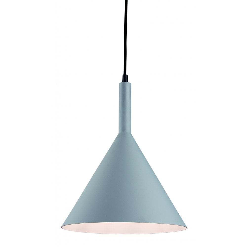 Bistro Pendant, Grey with White Inside