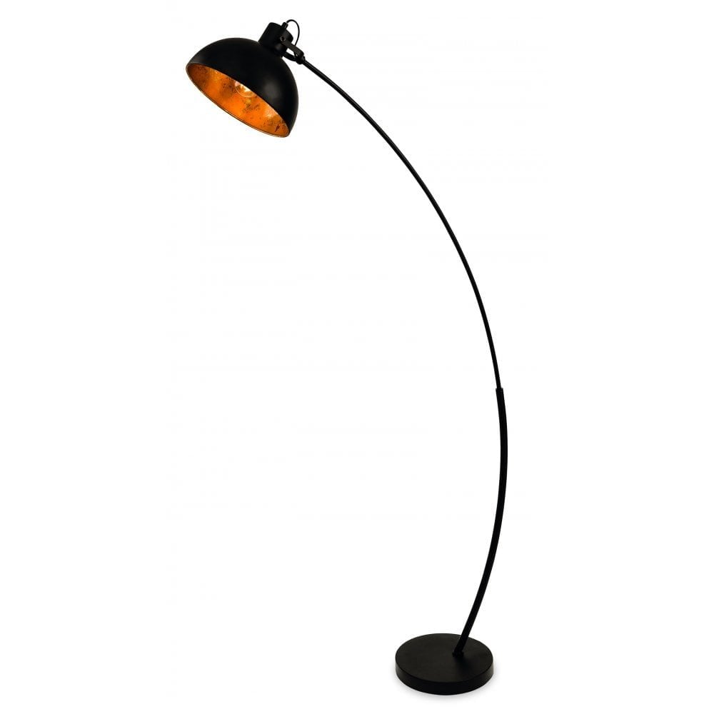 Outreach Floor Lamp, Black with Gold Leaf Effect