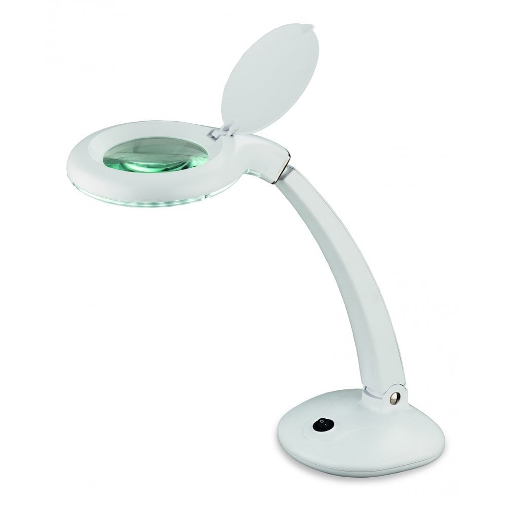 Zoom Magnifying LED Table Lamp, White