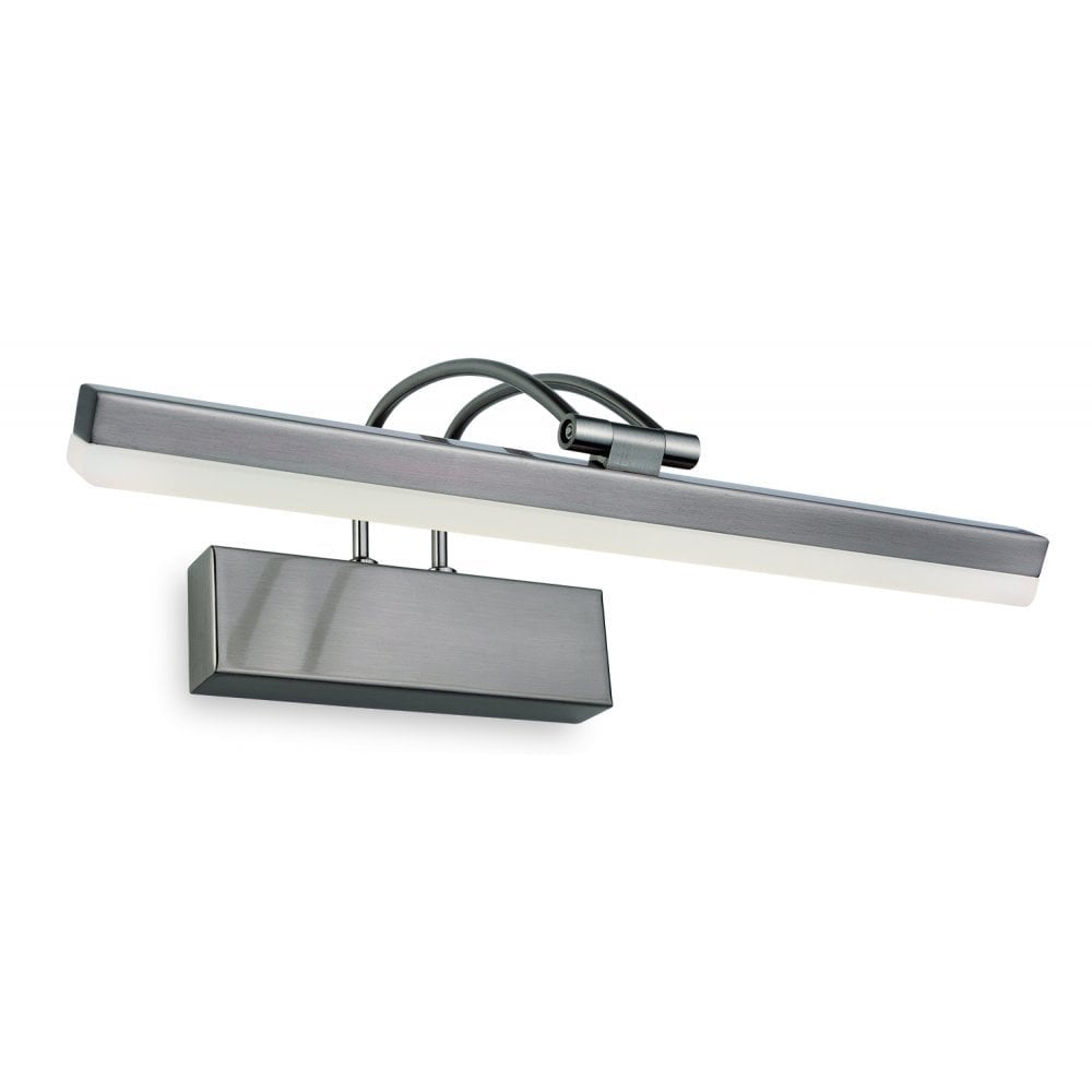 Poster LED Brushed Steel Wall Light, 36cm