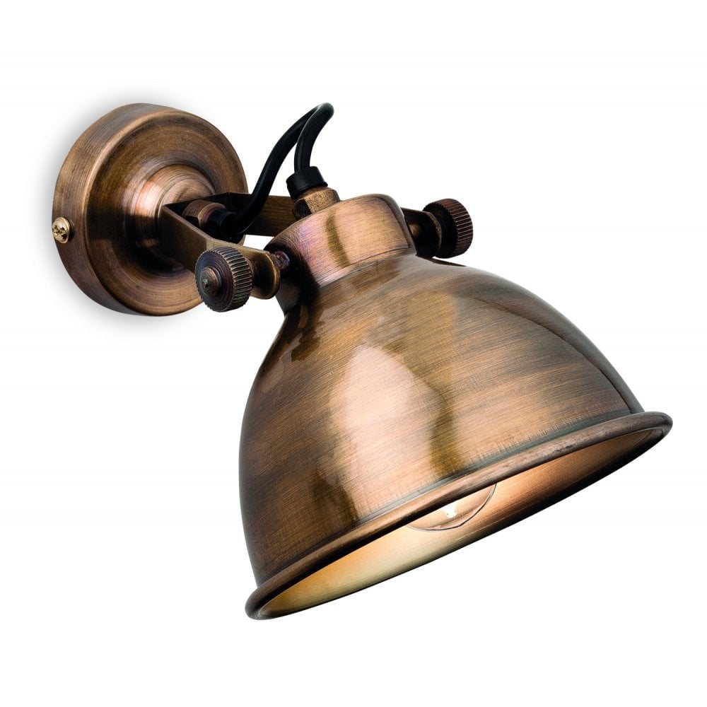 Charm Wall Light, Antique Brass