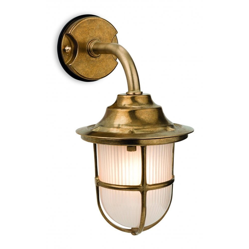 Epoch Nautic Wall Light, Brass with Frosted Glass