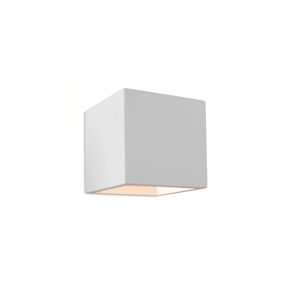 Cubic Plaster Wall Light, White