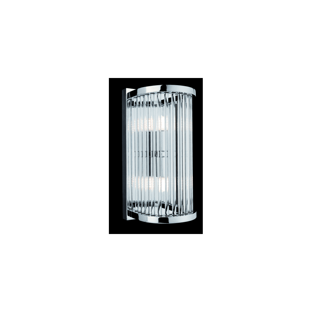 Flux Wall Light, Chrome with Clear Glass Rods