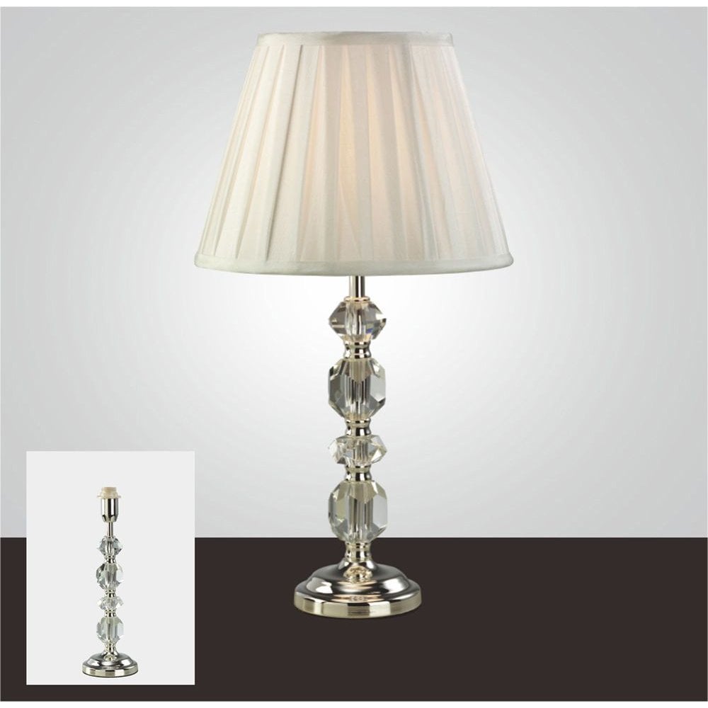 Dana Crystal Table Lamp Without Shade 1 Light Silver Finish