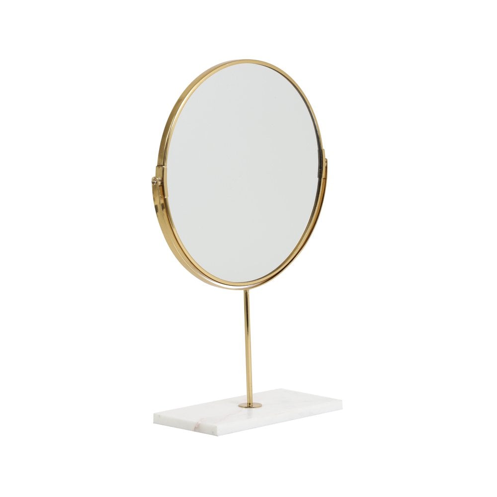Mirror On Base 33x12.5x48cm Riesco Marble WhitexGold