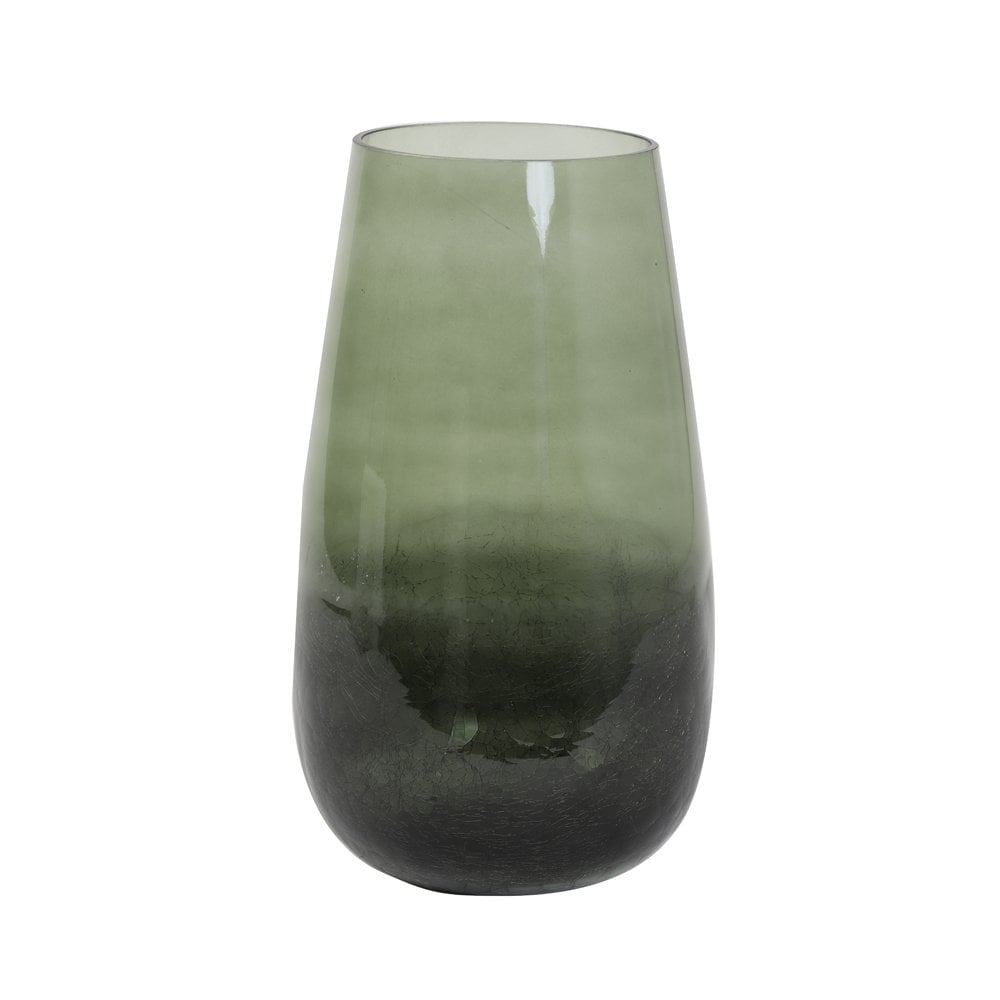 Vase 23x41cm Perly Glass Olive Green