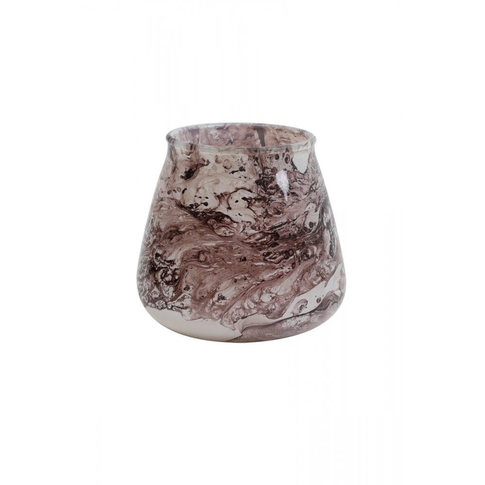 Tealight 9x9cm Valey Old Pink Marble Grey