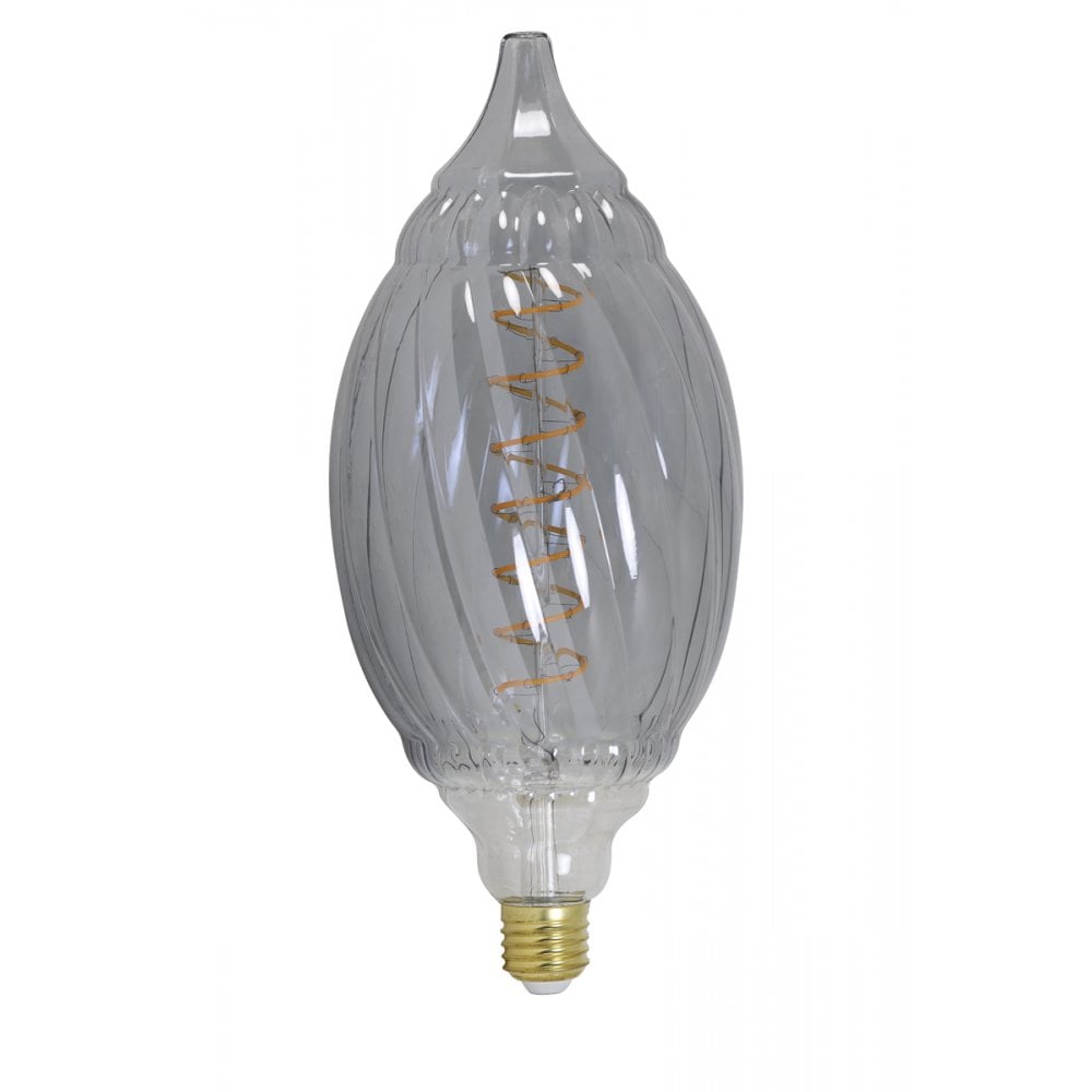 Deco LED Globe 12x28cm Baroque 4W Smoke E27 Dimmable