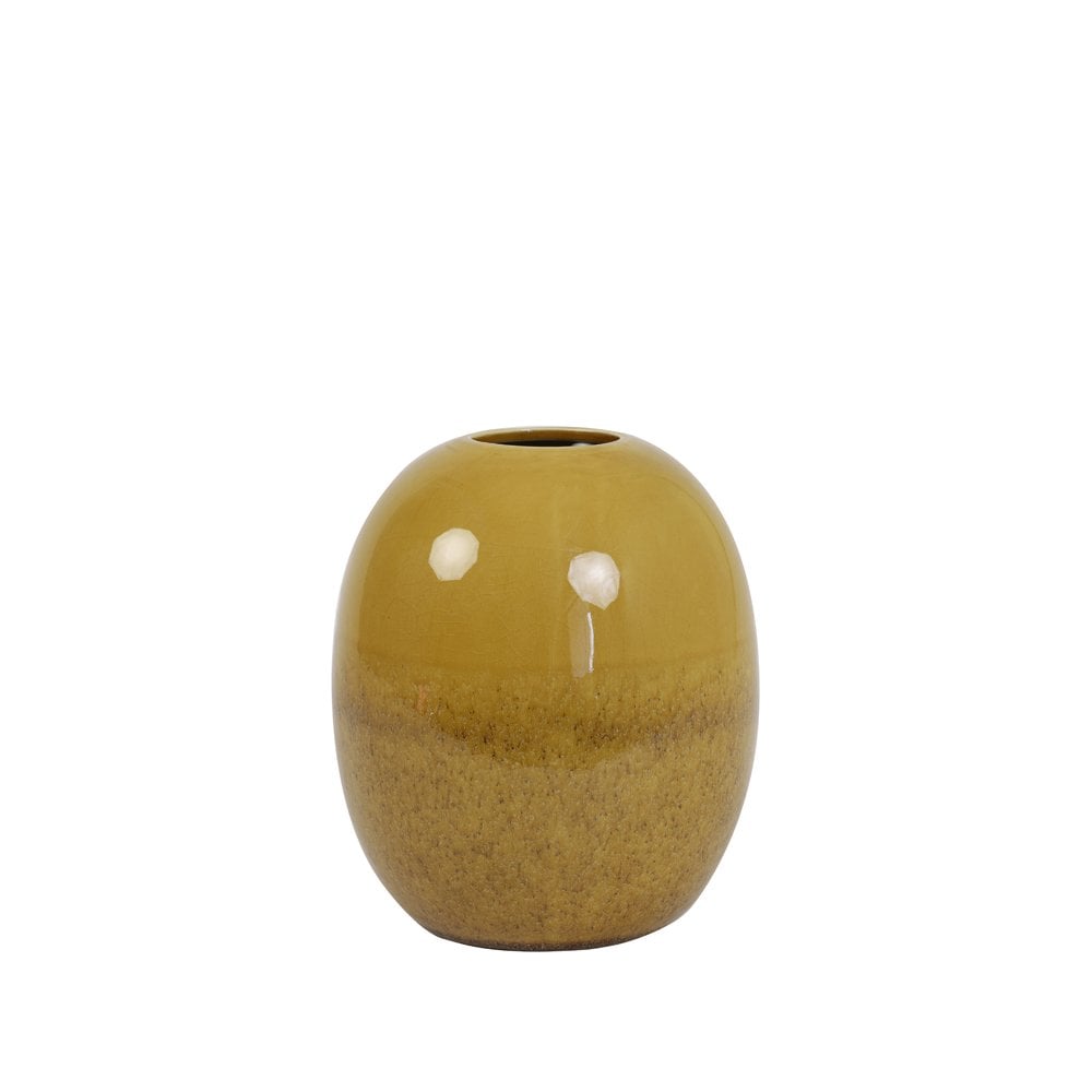 Vase Deco 17x20.5cm Biacco Ocher Yellow