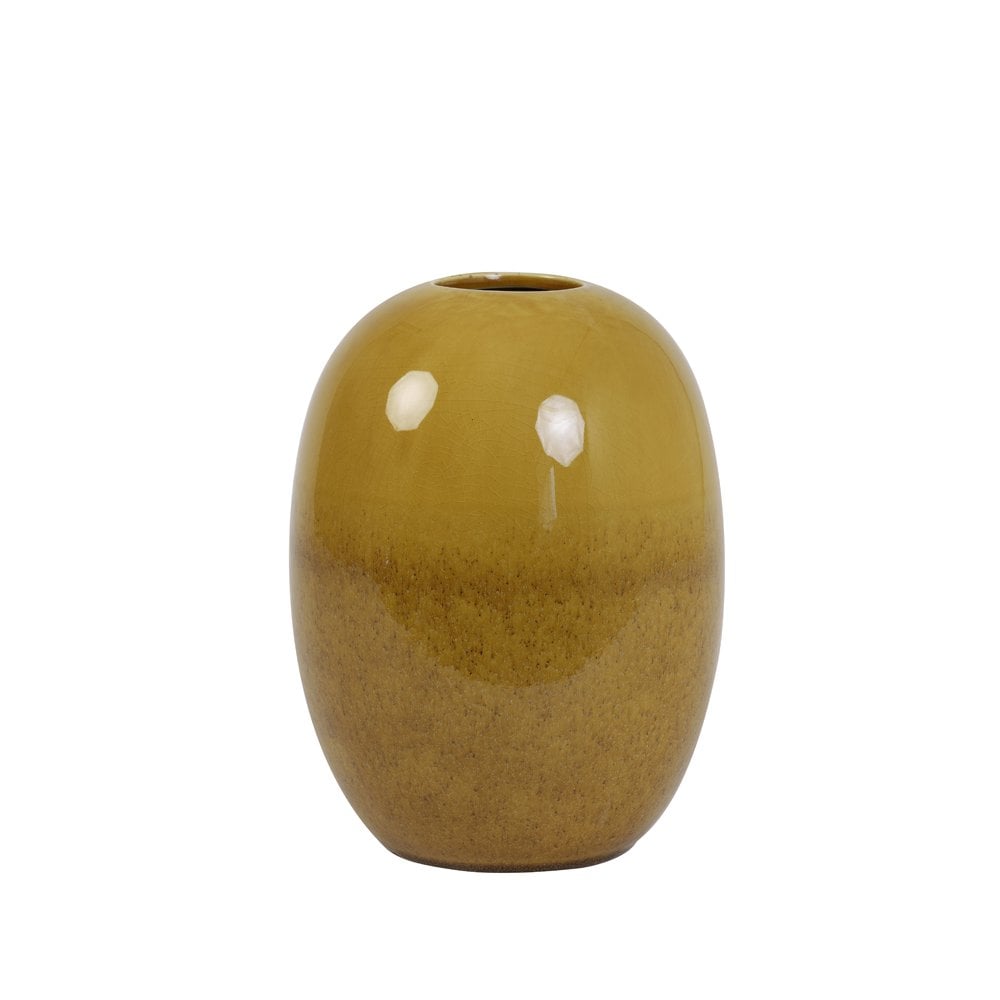 Vase Deco 19x25.5cm Biacco Ocher Yellow