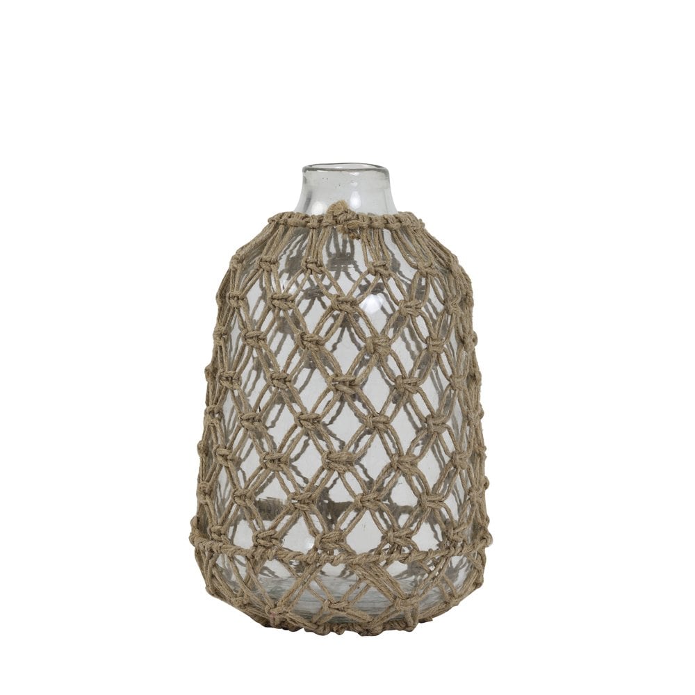 Vase 18x28cm Narona Glass Clear and Jute